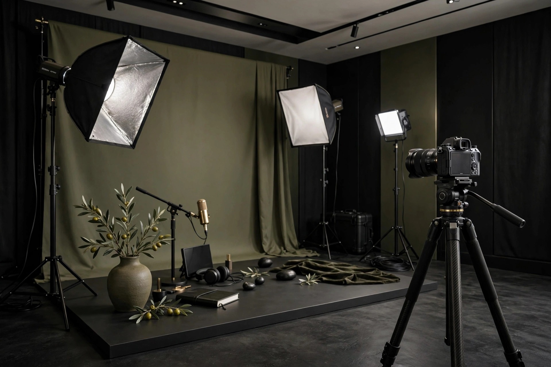 Professional print media and branding studio setup